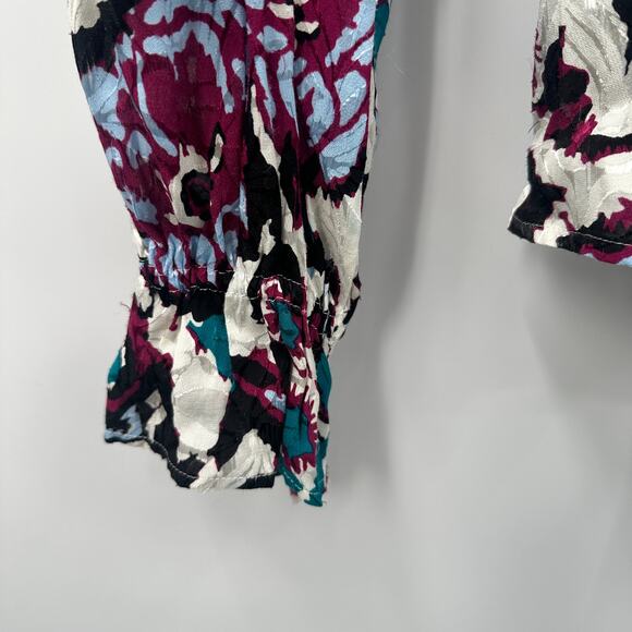 BA&SH NWT Evereve Gato Abstract Side Tie V-Neck Blouse // M - Picture 13 of 15